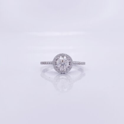 Halo Solitaire Diamond Engagement Ring